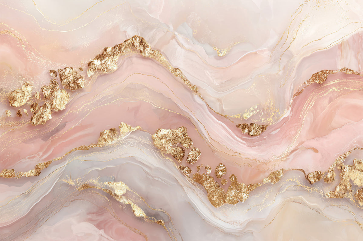 Golden Glamour Girly Marble Veins Wall Mural in your room