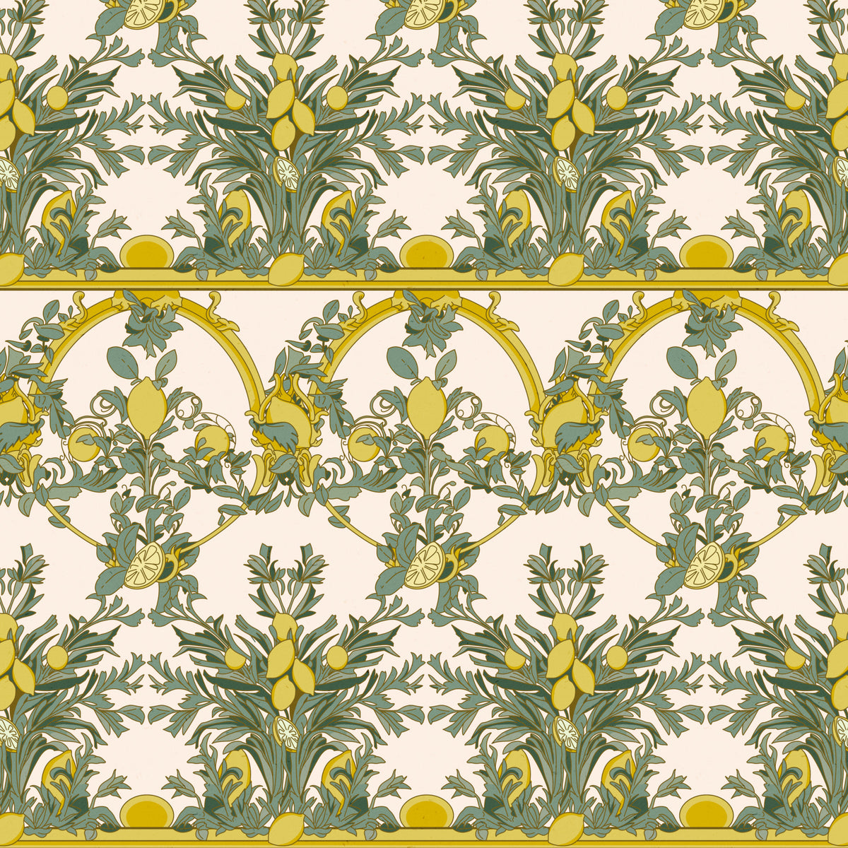 Italian Grotesque with Lemons Wallpaper⁠