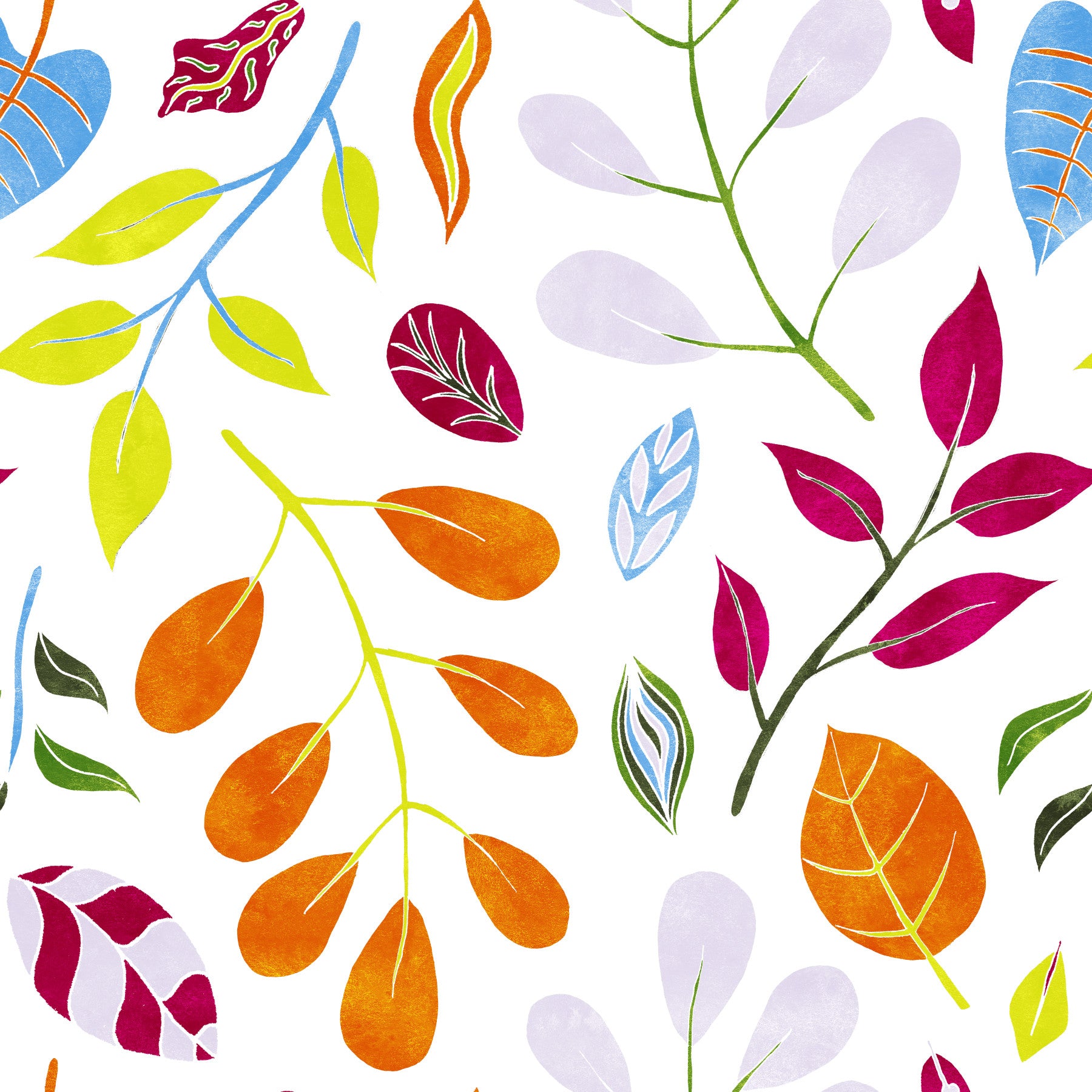 Colorful Wild Garden White Wallpaper⁠