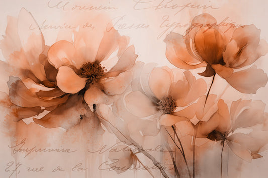 Vintage Blossom Memories Pastel Peach Wall Mural