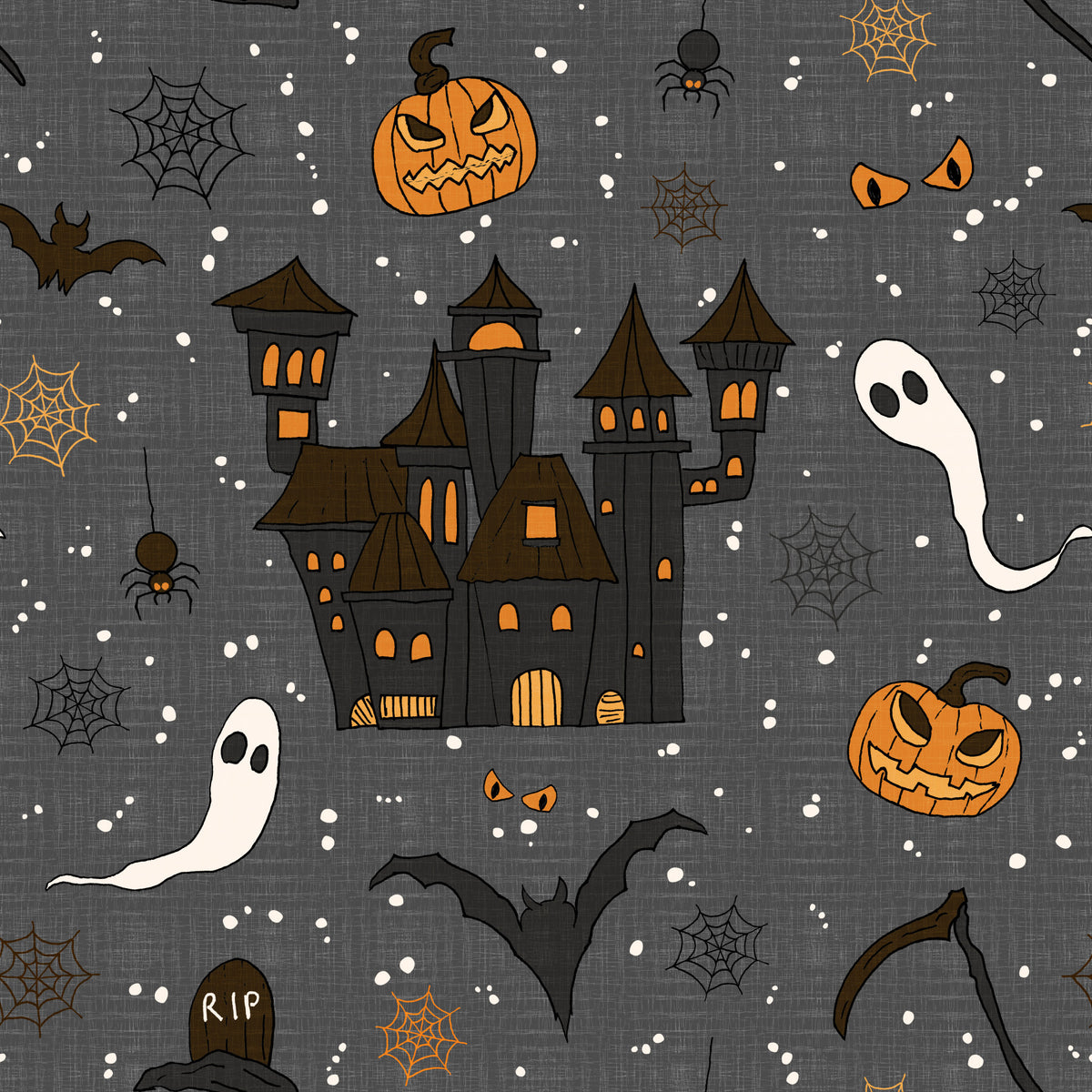 Phantom Castle Graveyard Gray Wallpaper⁠ in your room — zoomed