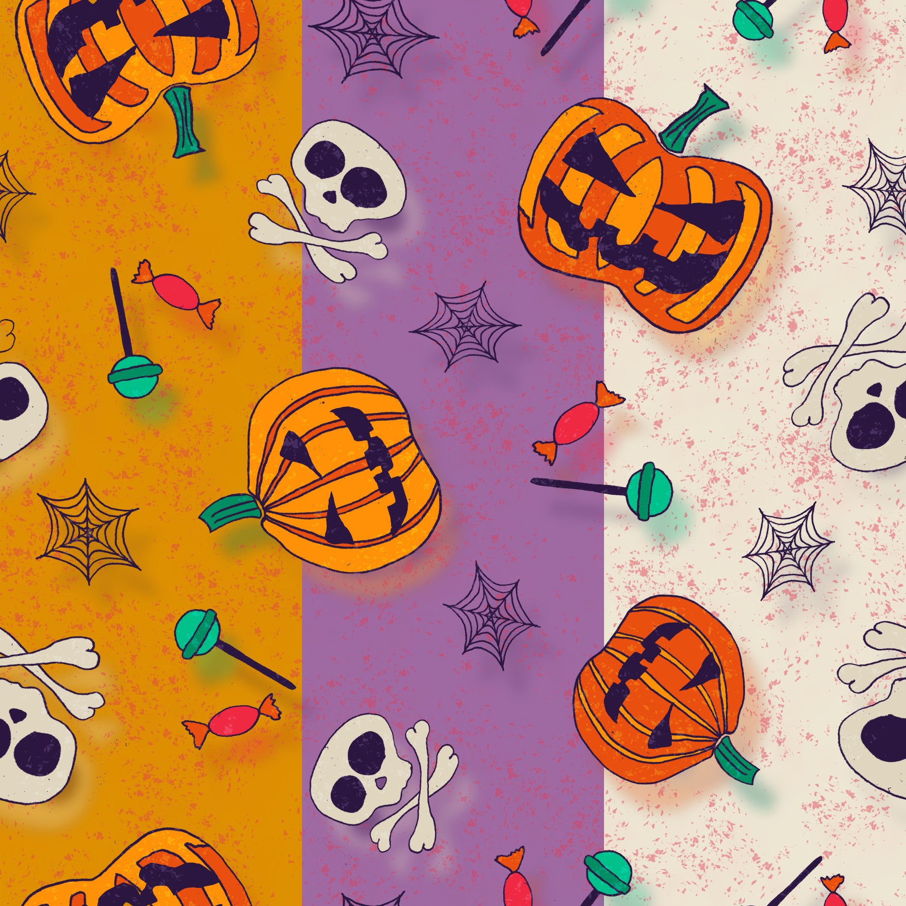 Festive Halloween Pattern Wallpaper⁠