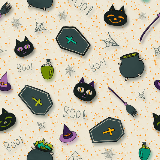Boo! Halloween Fun Pearl Wallpaper⁠
