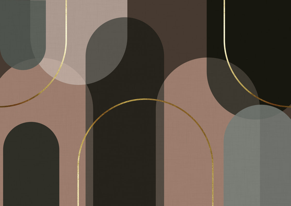 Curved Elegance in Neutral Tones Wall Mural in your room — zoomed