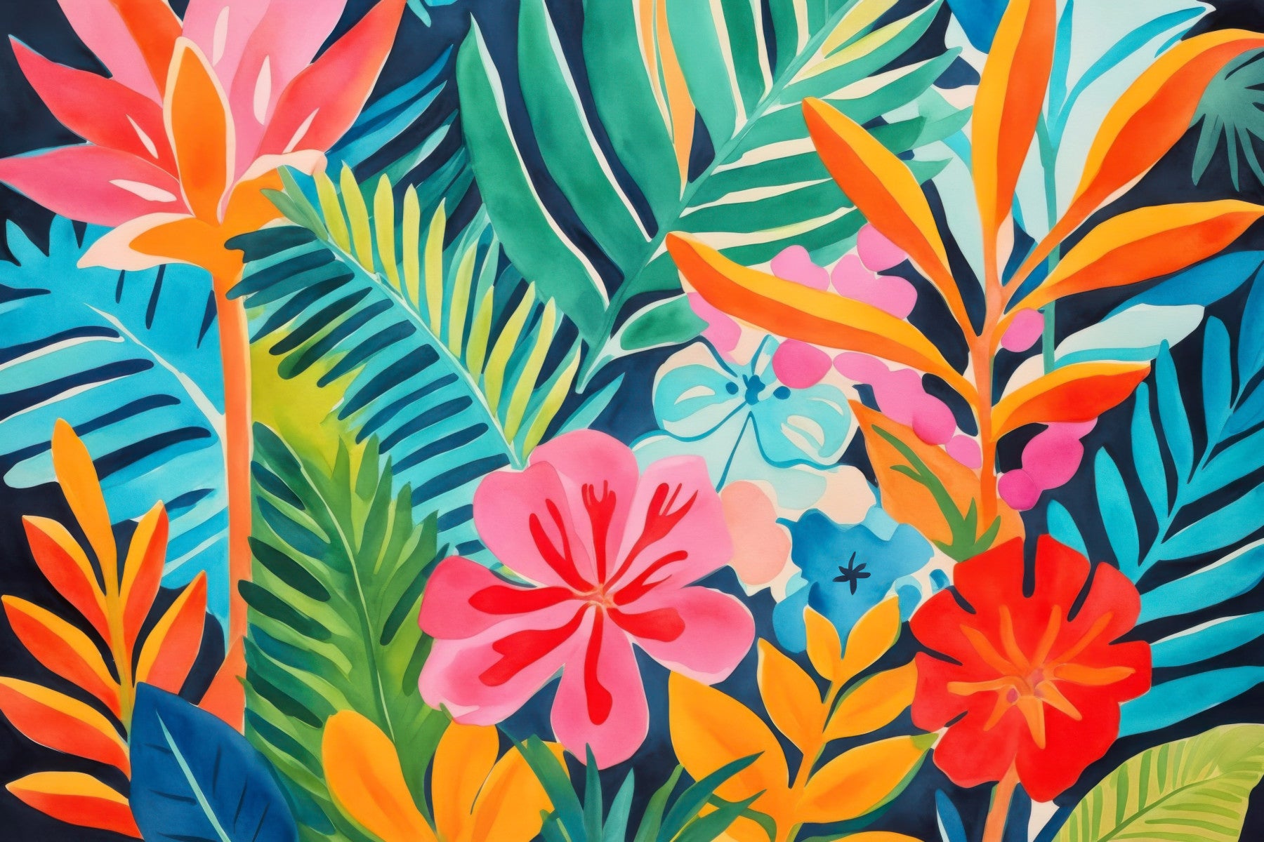 Colorful Exotic Garden Escape Wall Mural