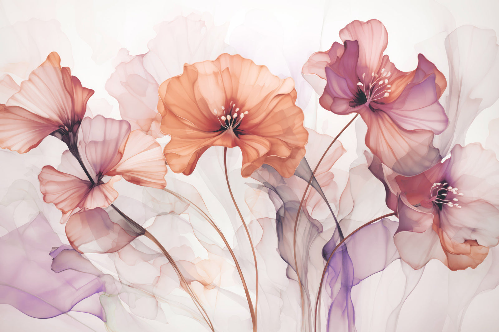 Ethereal Flower Fantasies Wall Mural in your room