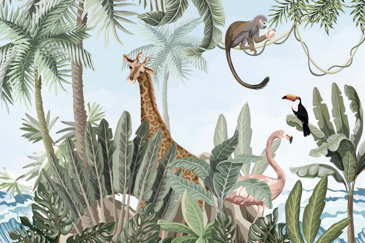 Jungle Hideaway Wall Mural in your room — zoomed