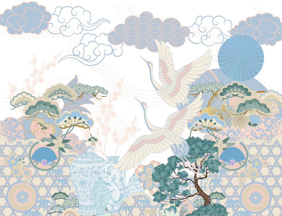 Tranquil Asian Garden Wall Mural in your room