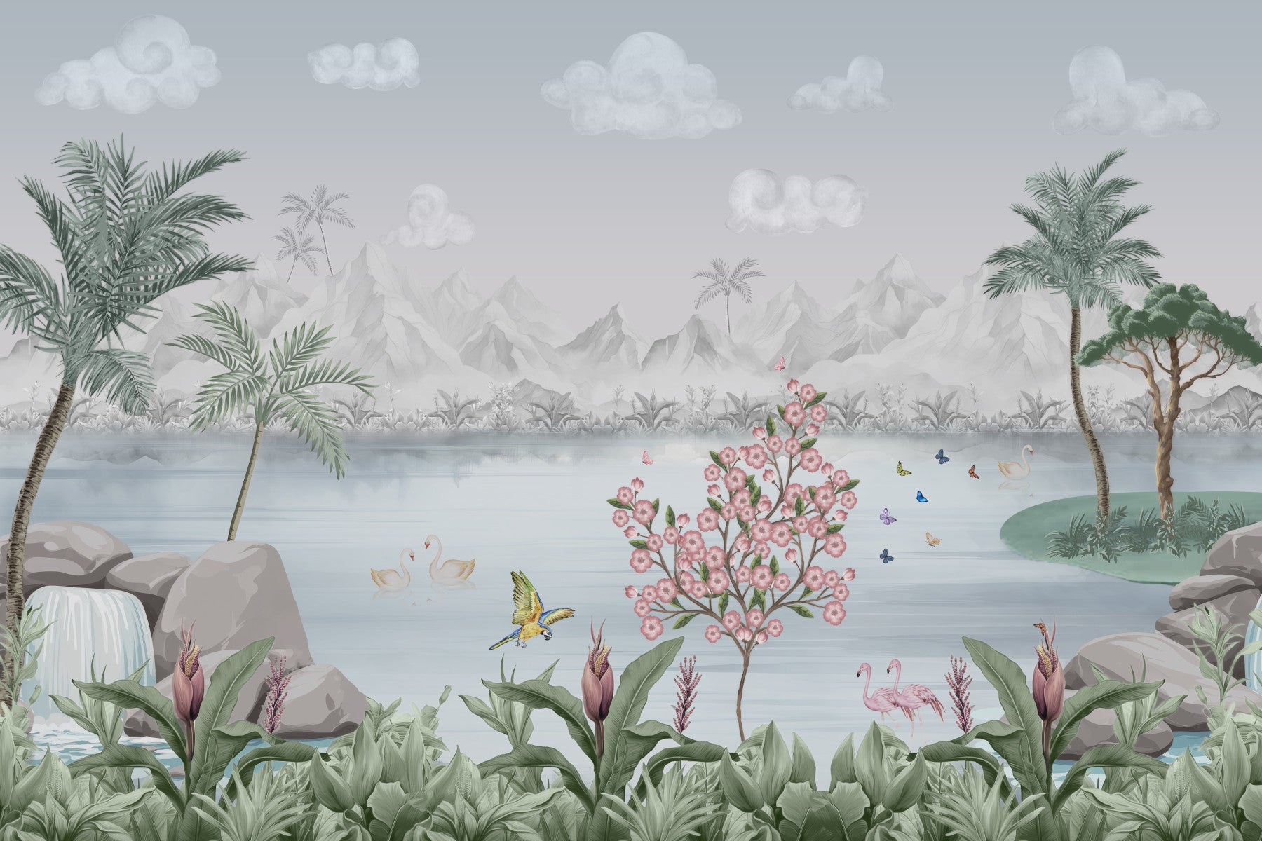 Water Garden Dream Wall Mural in your room — zoomed