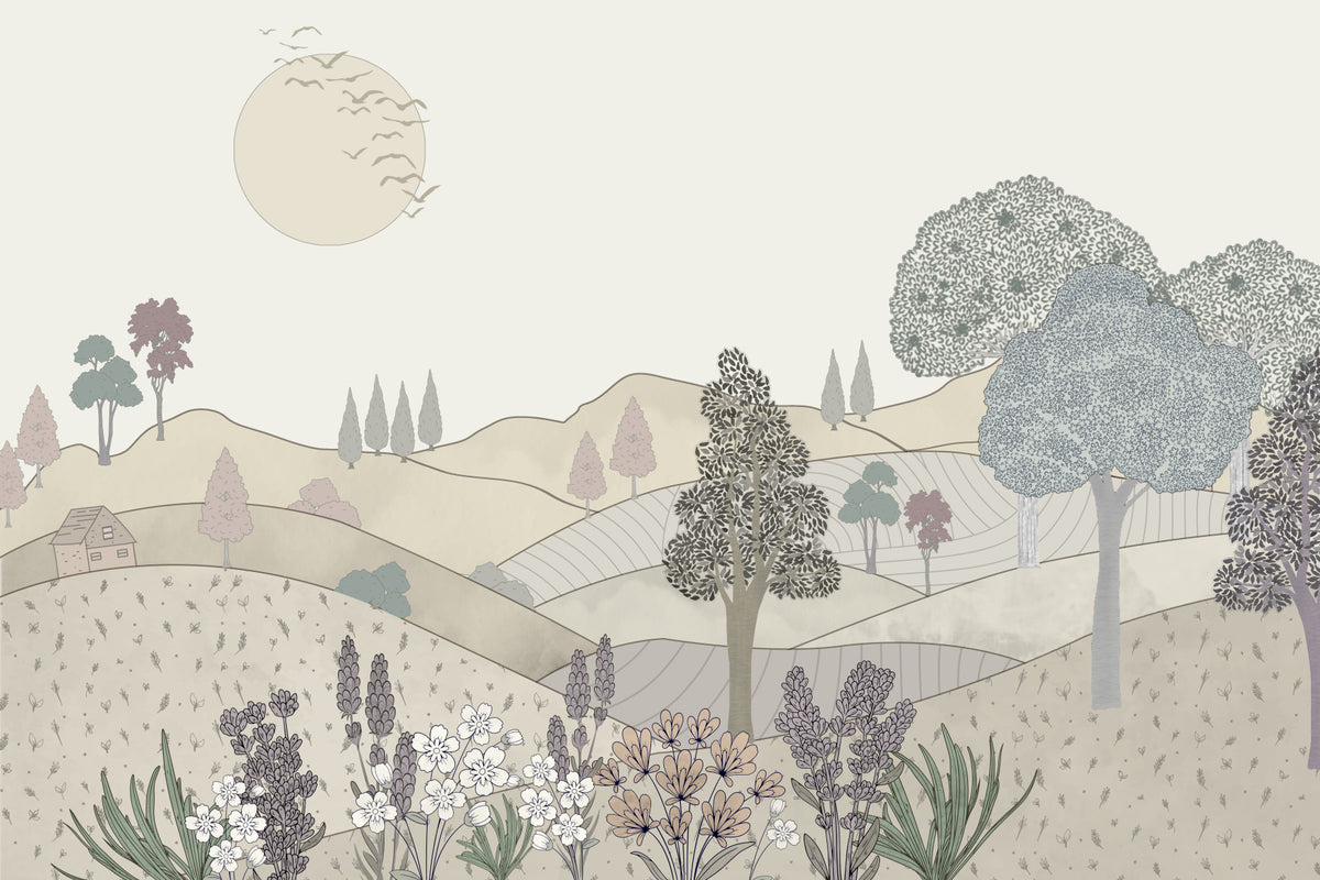 Vintage Bloomscape Wall Mural in your room