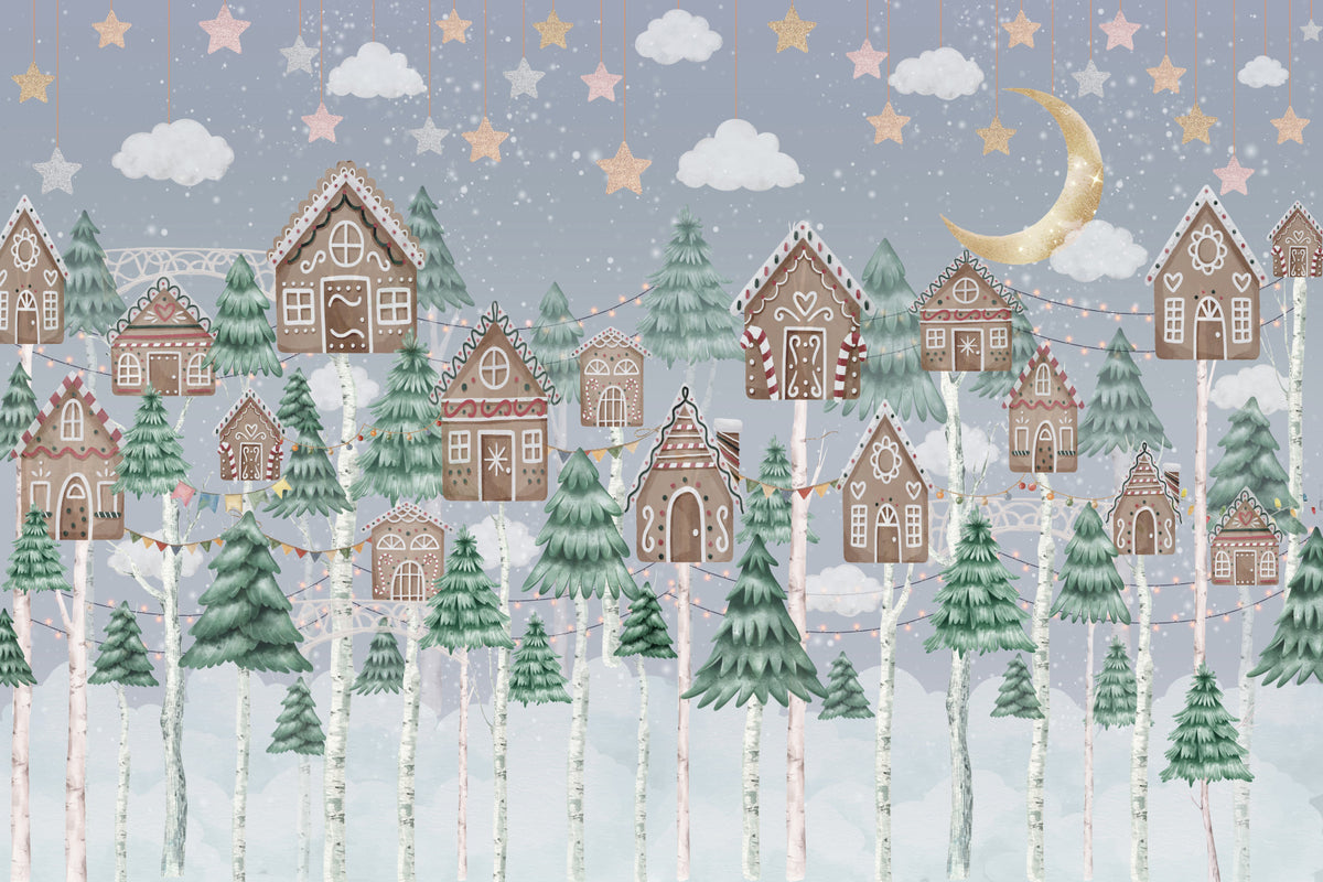 Sweet Winterscape Gingerbread Mural