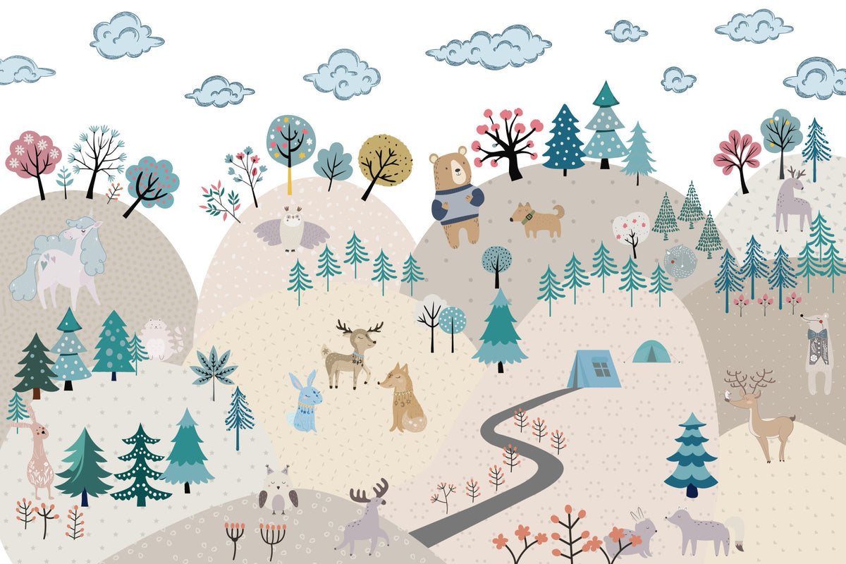 Enchanted Animal Adventure Wall Mural in your room