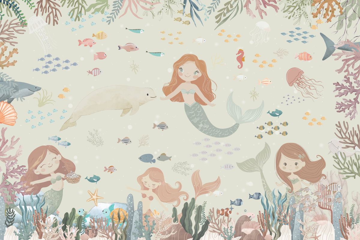 Ocean's Lullaby Wall Mural in your room — zoomed