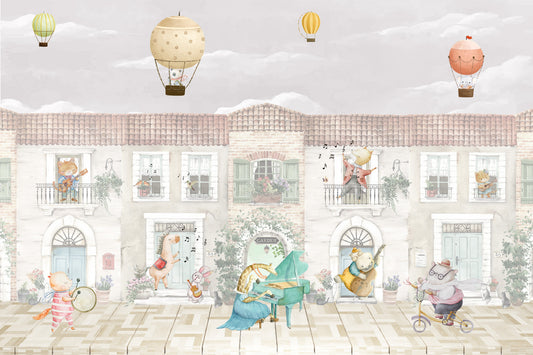 Town Tunes Animal Serenade Wall Mural