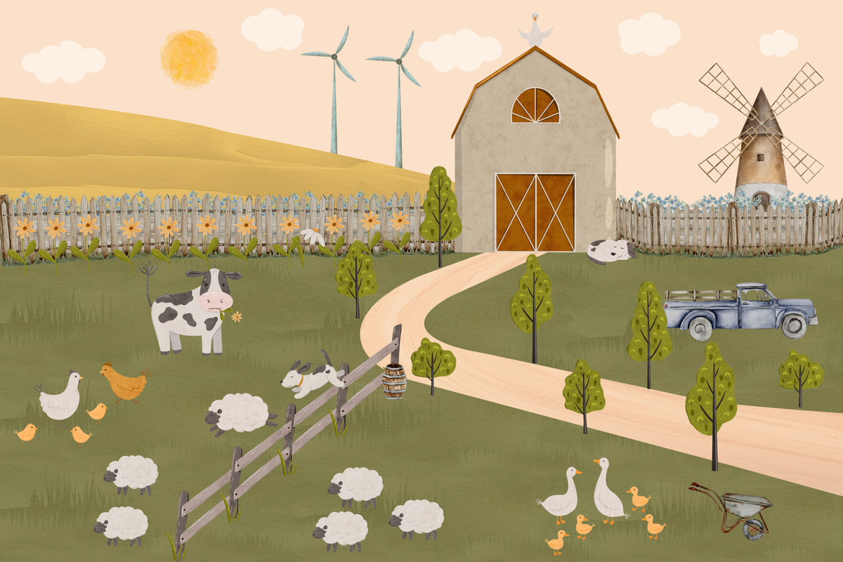 Barnyard Bliss Wall Mural in your room — zoomed