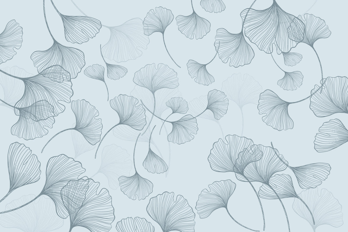 Pale Ginkgo Dreams Wall Mural in your room — zoomed