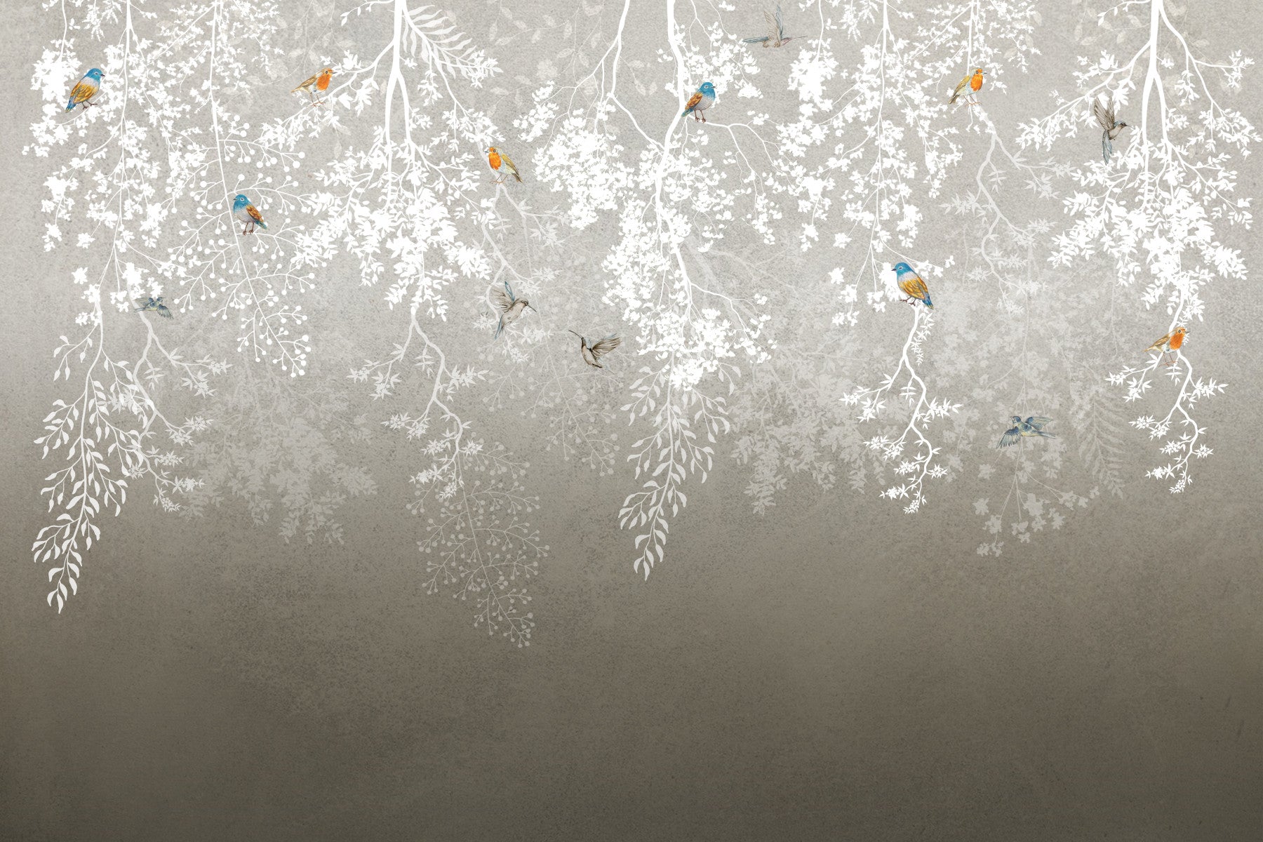 Birds & Blooms Serenity Wall Mural in your room — zoomed