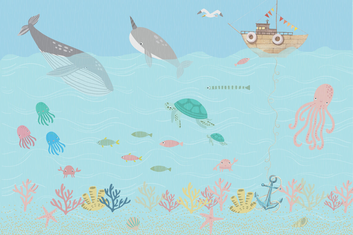Ocean Friends' Playtime Wall Mural in your room