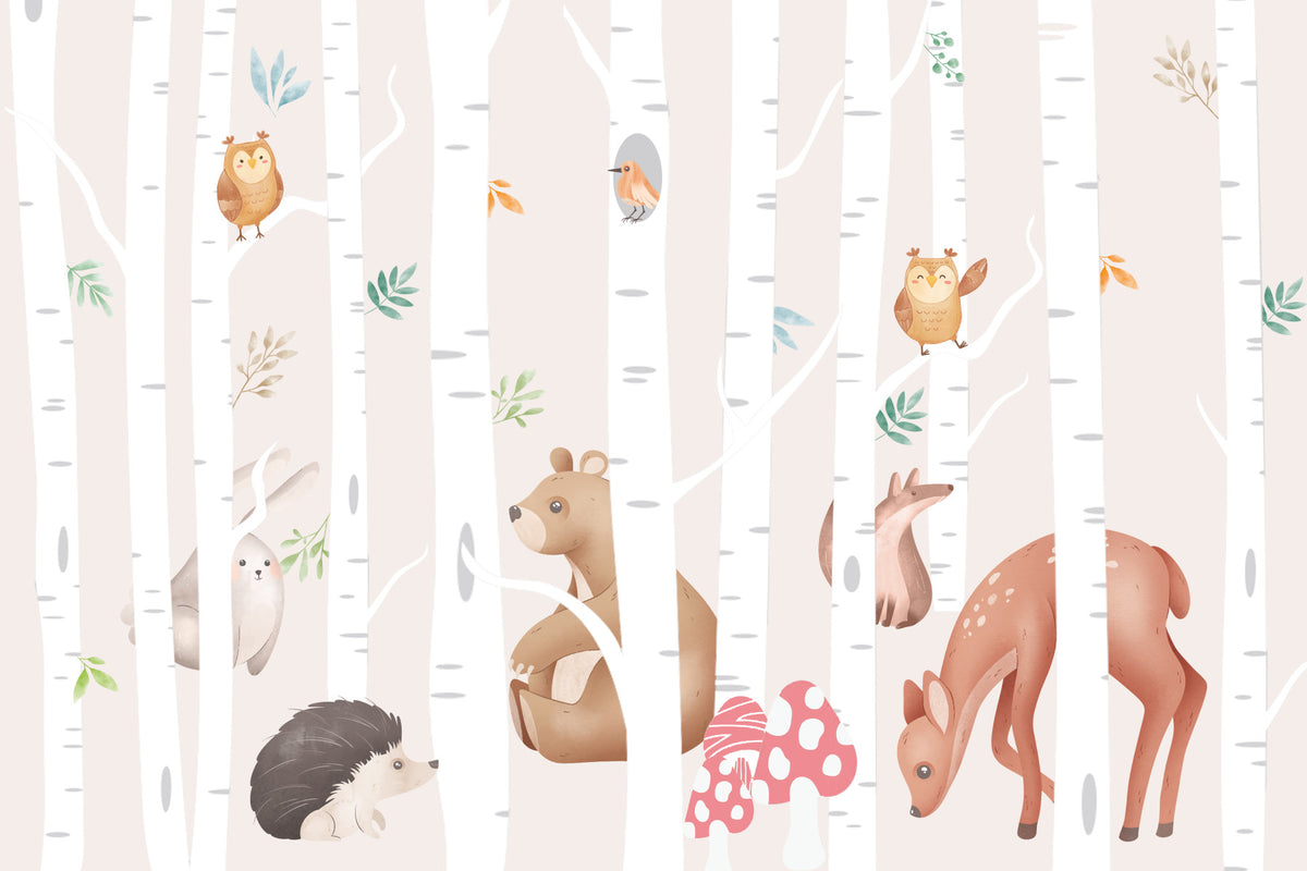 Birch Friends Wall Mural in your room