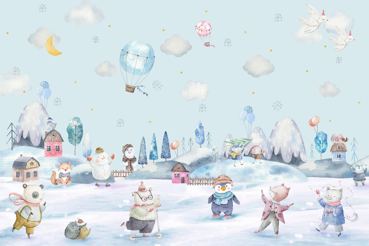 Winter Whimsy Wallpaper Wall Mural in your room