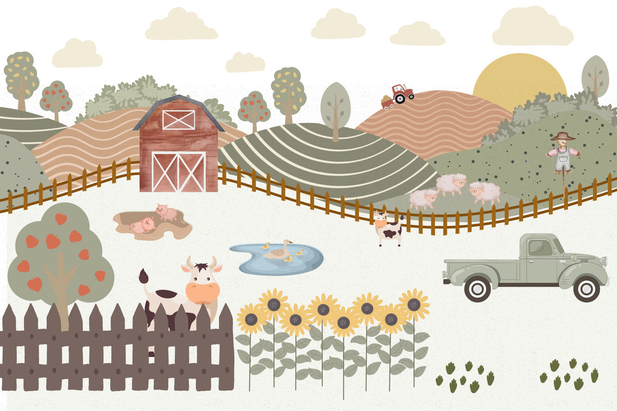 Farm Life Fun Wall Mural