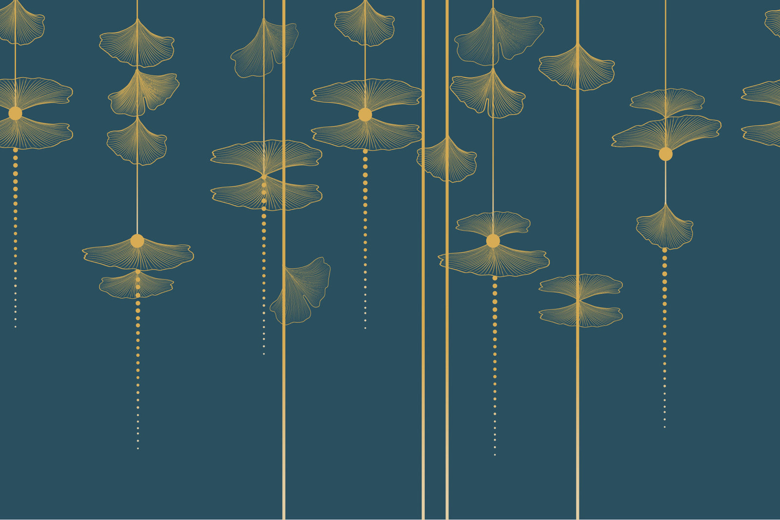 Linear Ginkgo Wall Mural