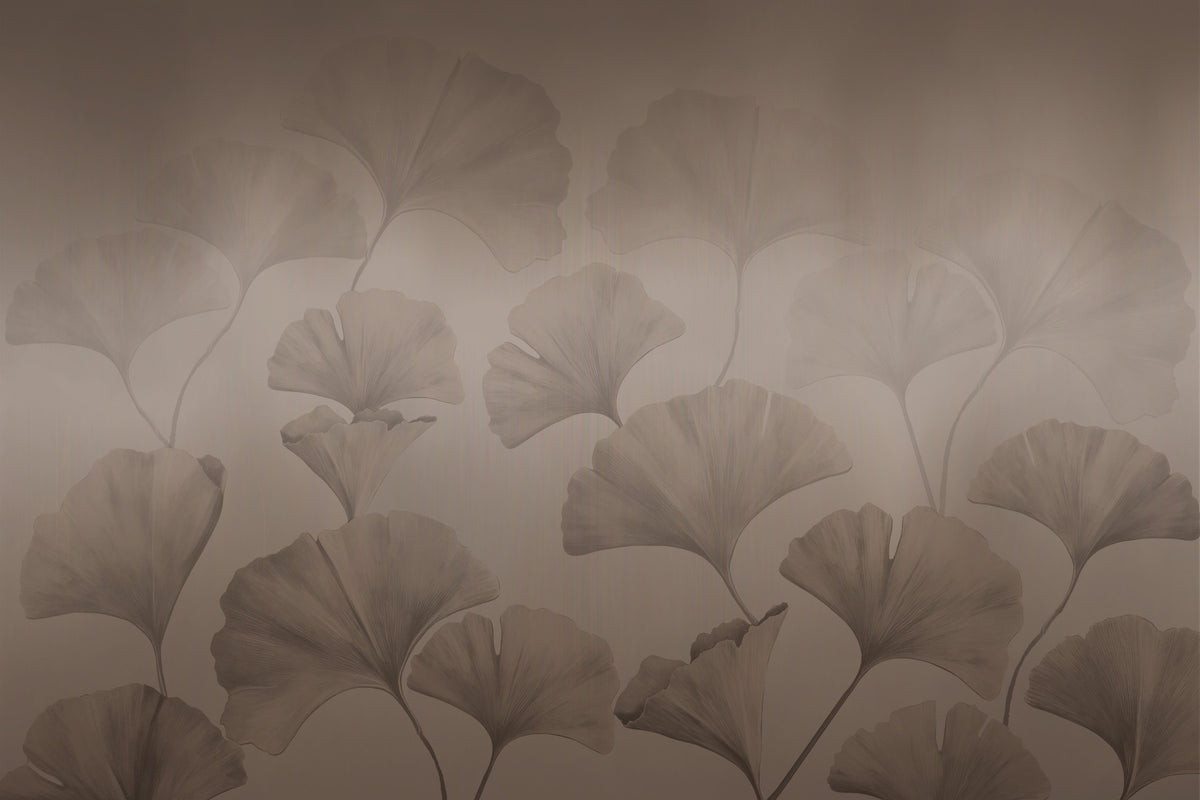 Ginkgo Shadow Wall Mural in your room — zoomed
