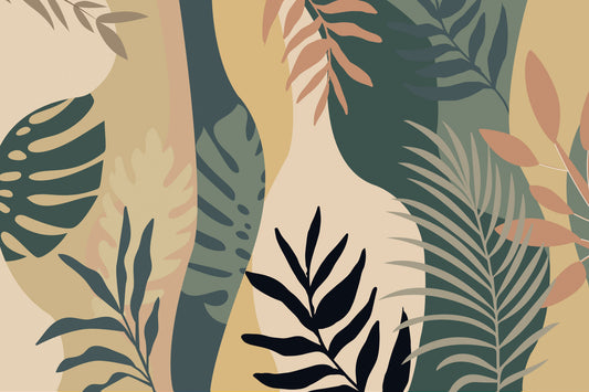 Botanical Beige Wall Mural