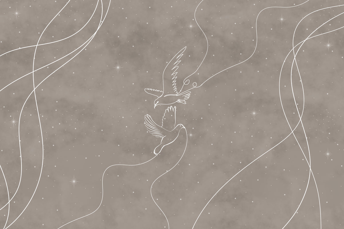 Celestial Doves Wall Mural