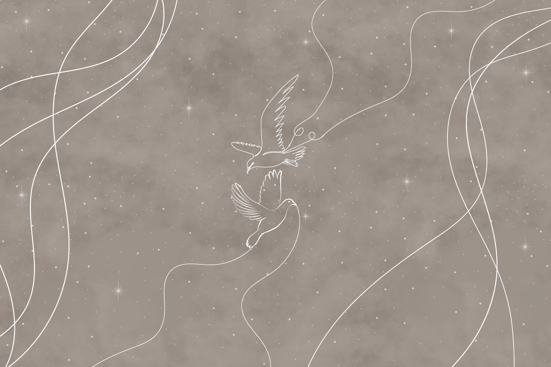 Celestial Doves Wall Mural