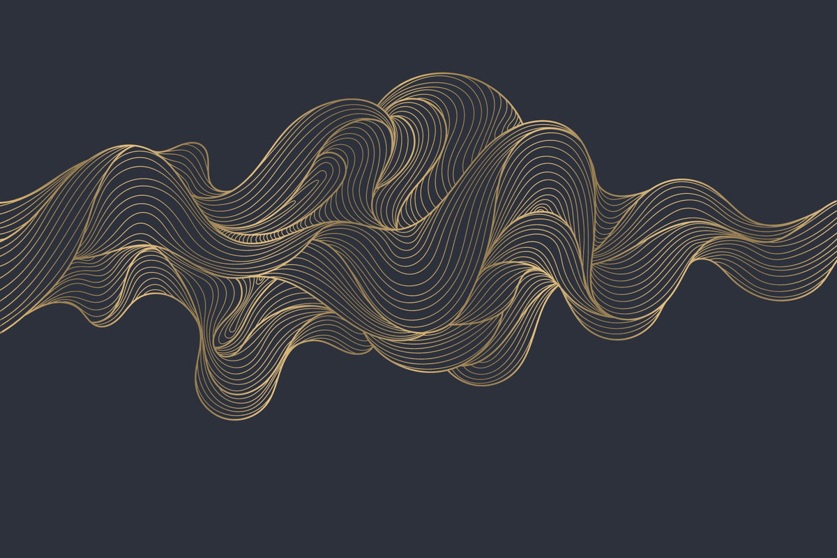 Golden Waves Wall Mural in your room
