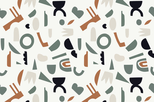 Abstract Organic Shapes Wall Mural