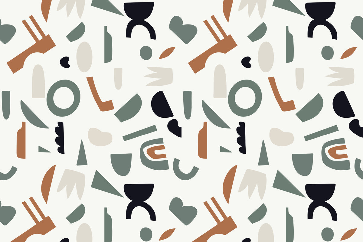 Abstract Organic Shapes Wall Mural