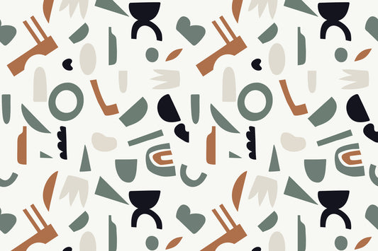 Abstract Organic Shapes Wall Mural