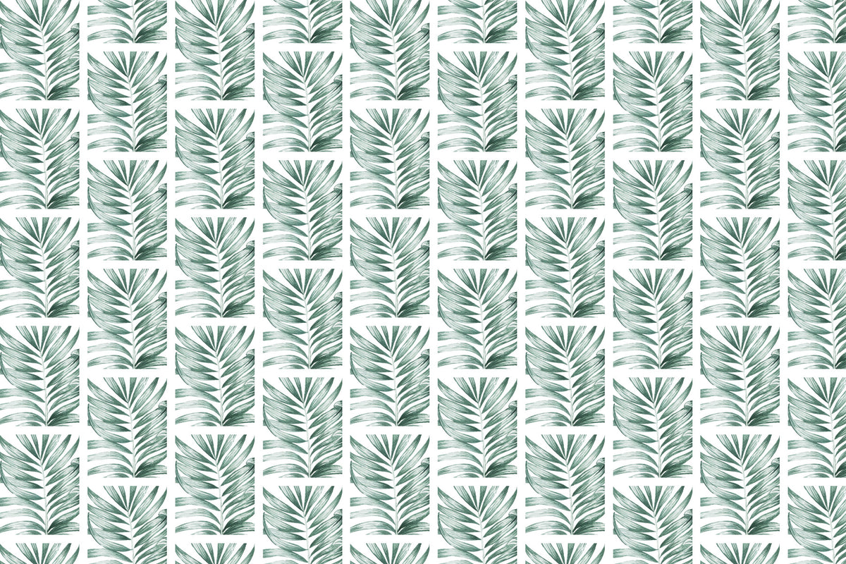 Leafy Grid Wall Mural in your room