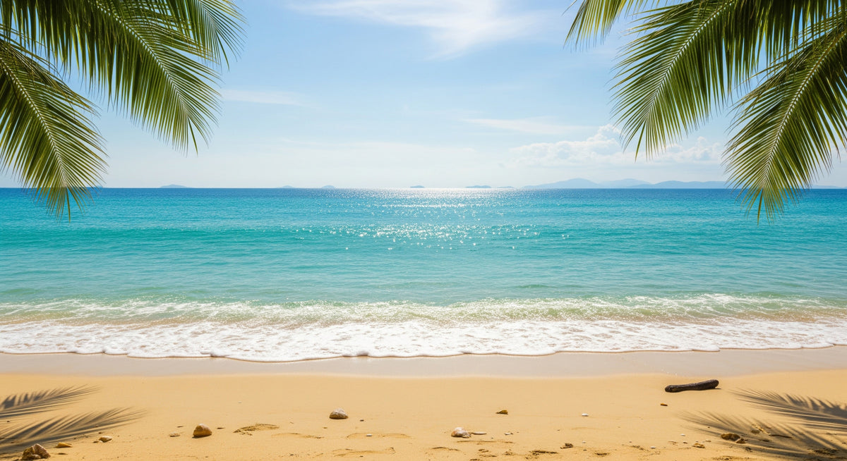 Seaside Escape Wall Mural in your room — zoomed
