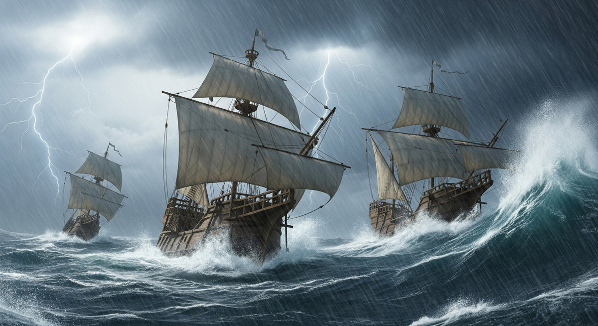 Stormy Seas Armada Wall Mural in your room