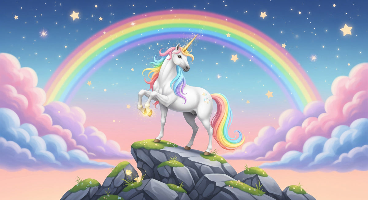 Rainbow Unicorn Dreams Wall Mural in your room