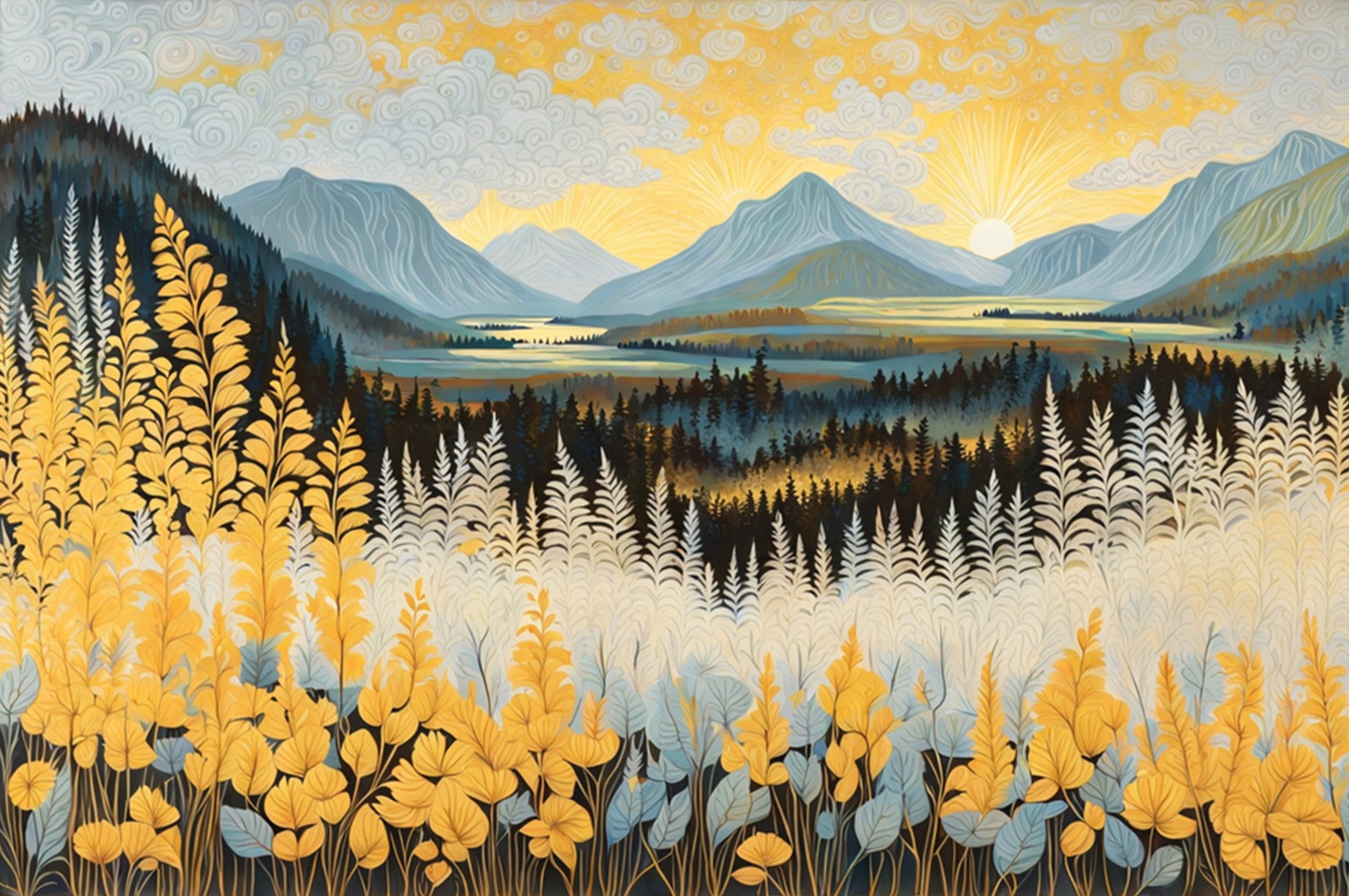 Sunlit Slopes Wall Mural