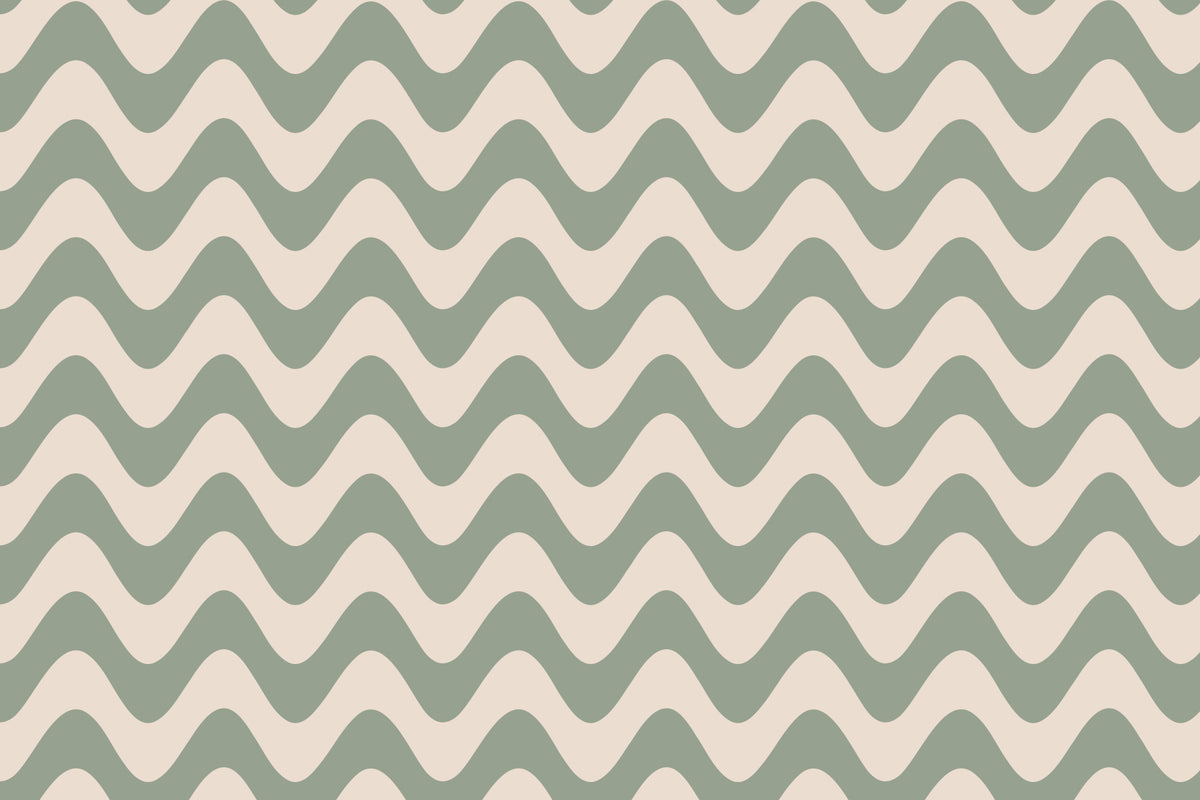 Sage Serenity Waves Wallpaper⁠ in your room — zoomed