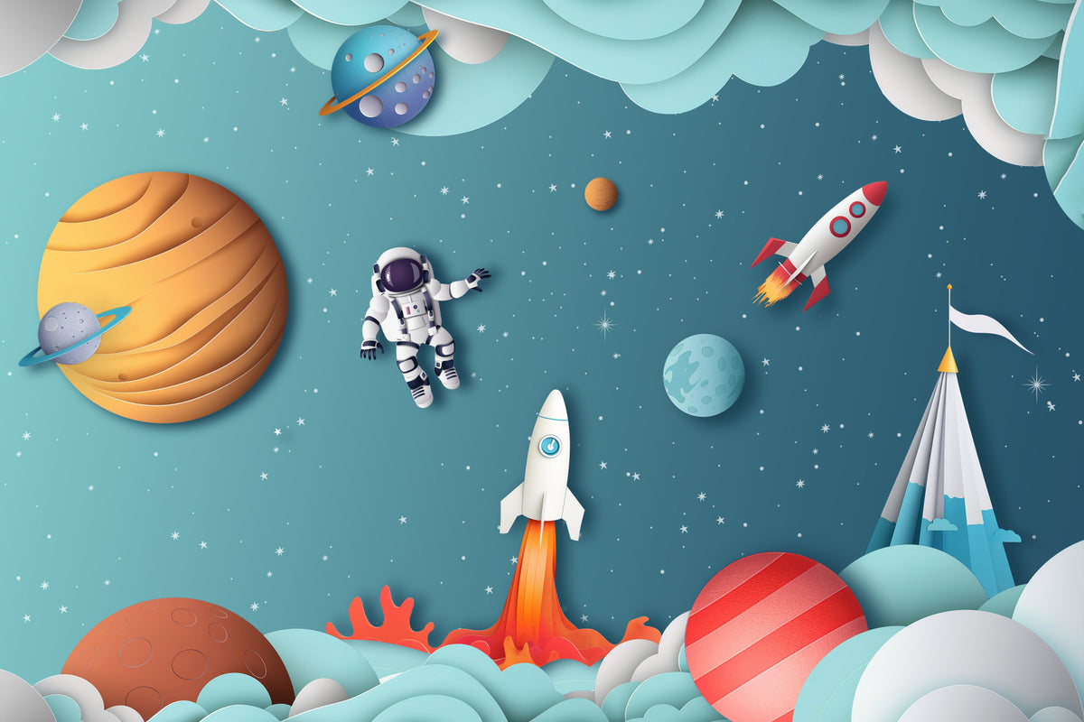 Celestial Explorers Wall Mural in your room