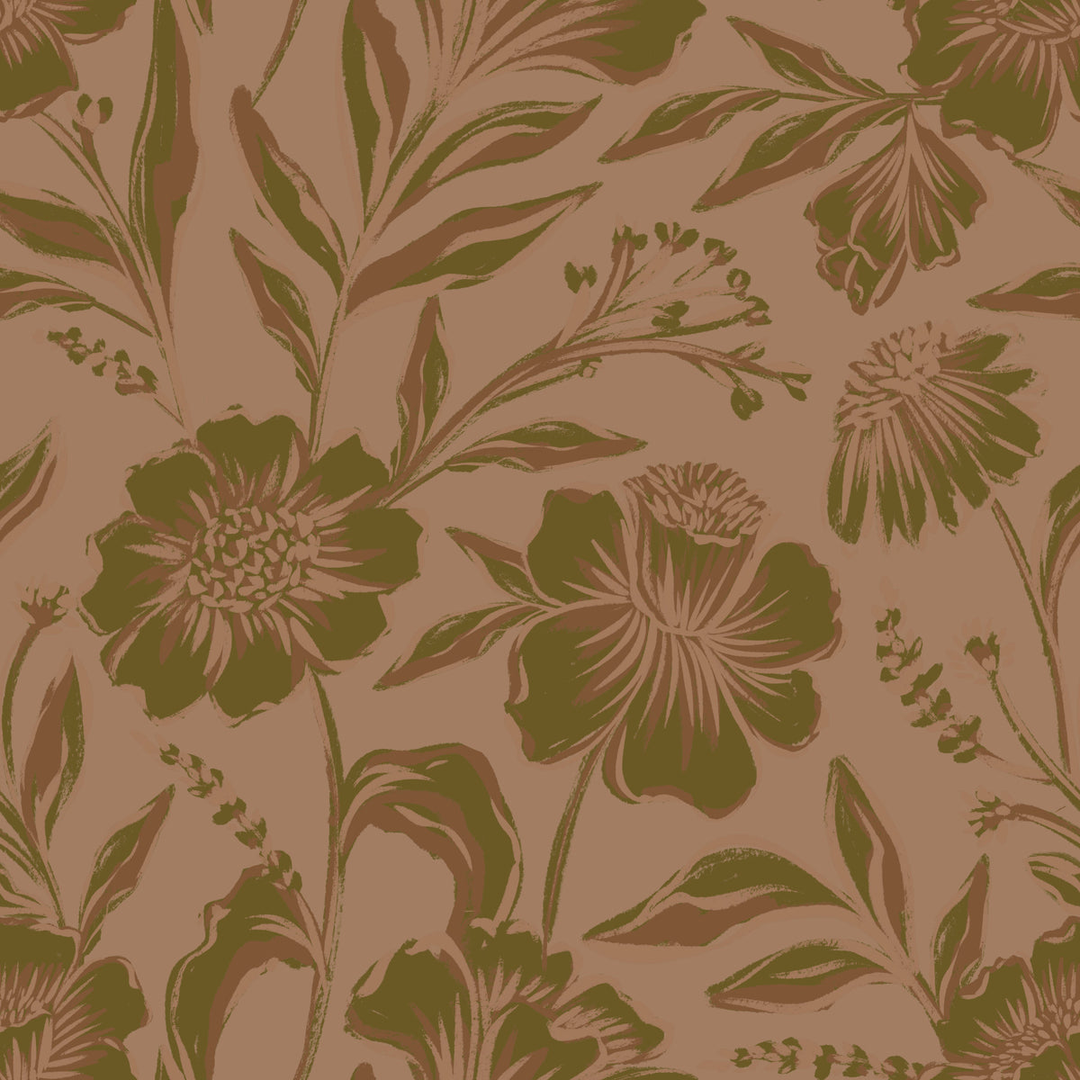 Botanical Browns Wallpaper⁠ in your room — zoomed
