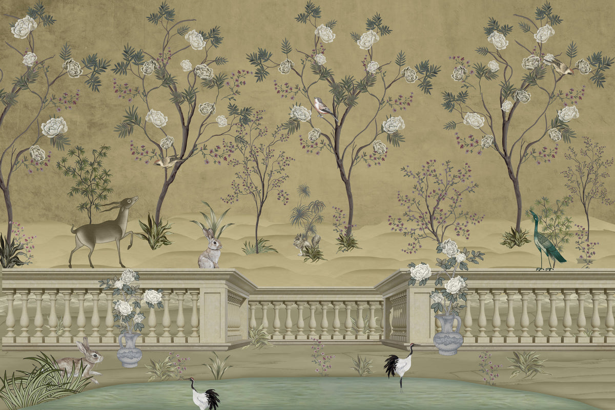 Serene Chinoiserie Wall Mural