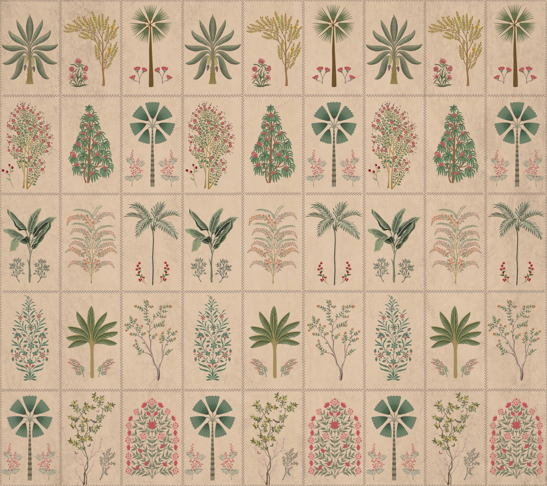 Vintage Garden Tile Wall Mural