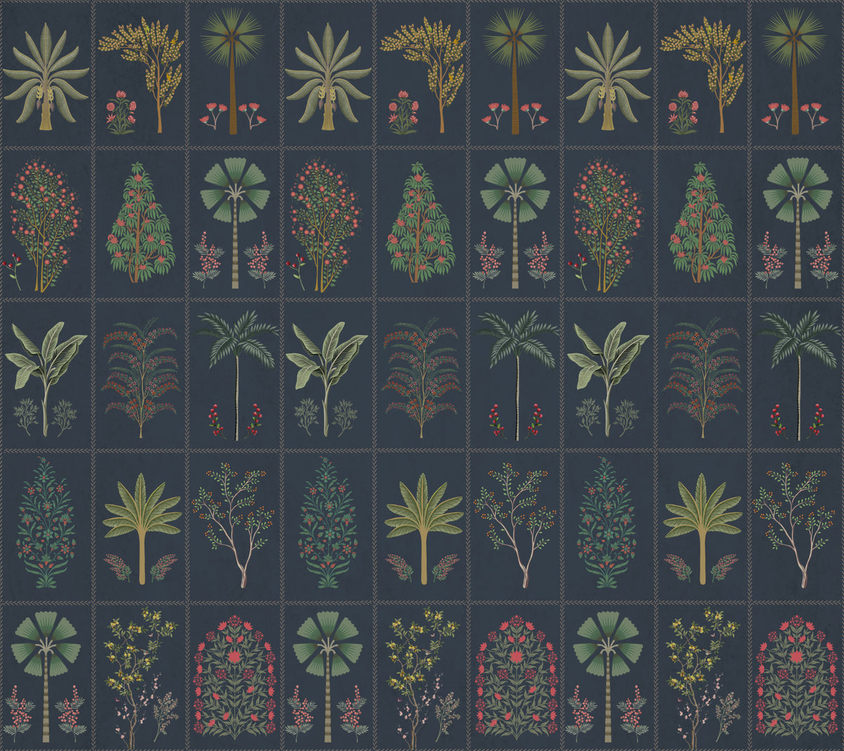 Exotic Grove Tiles Wall Mural in your room — zoomed