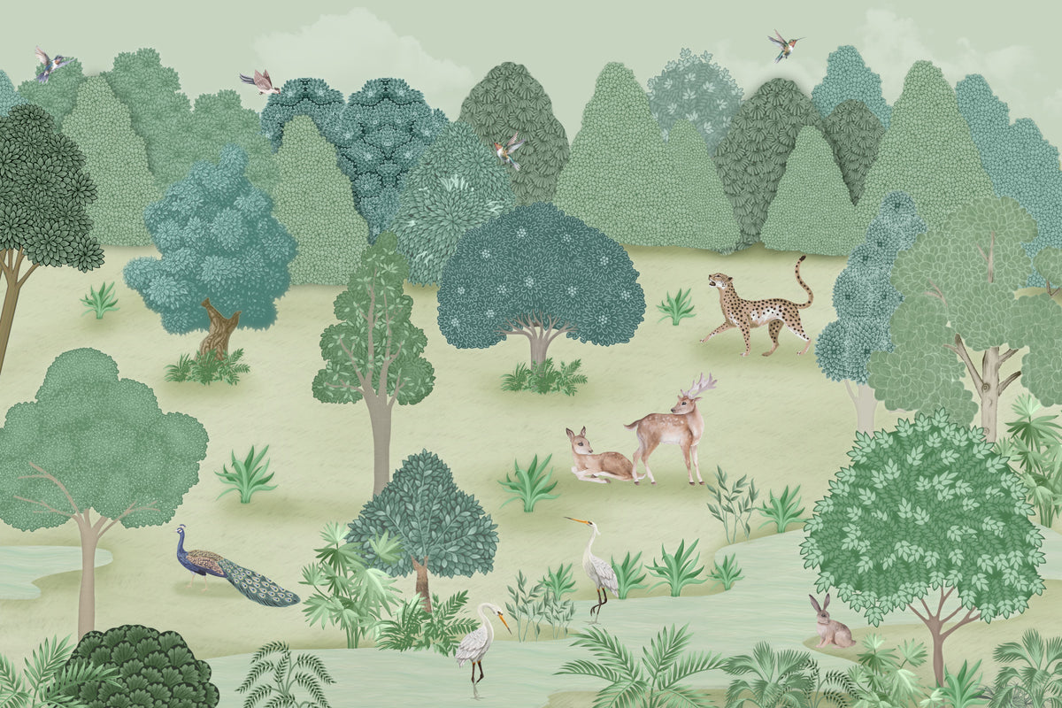 Wild Elegance Wall Mural in your room — zoomed