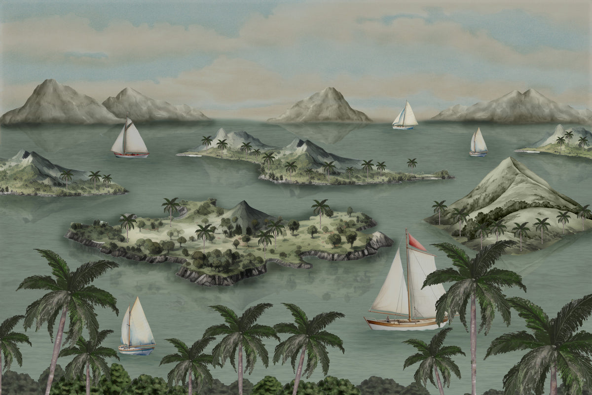 Tranquil Isle Escape Wall Mural in your room