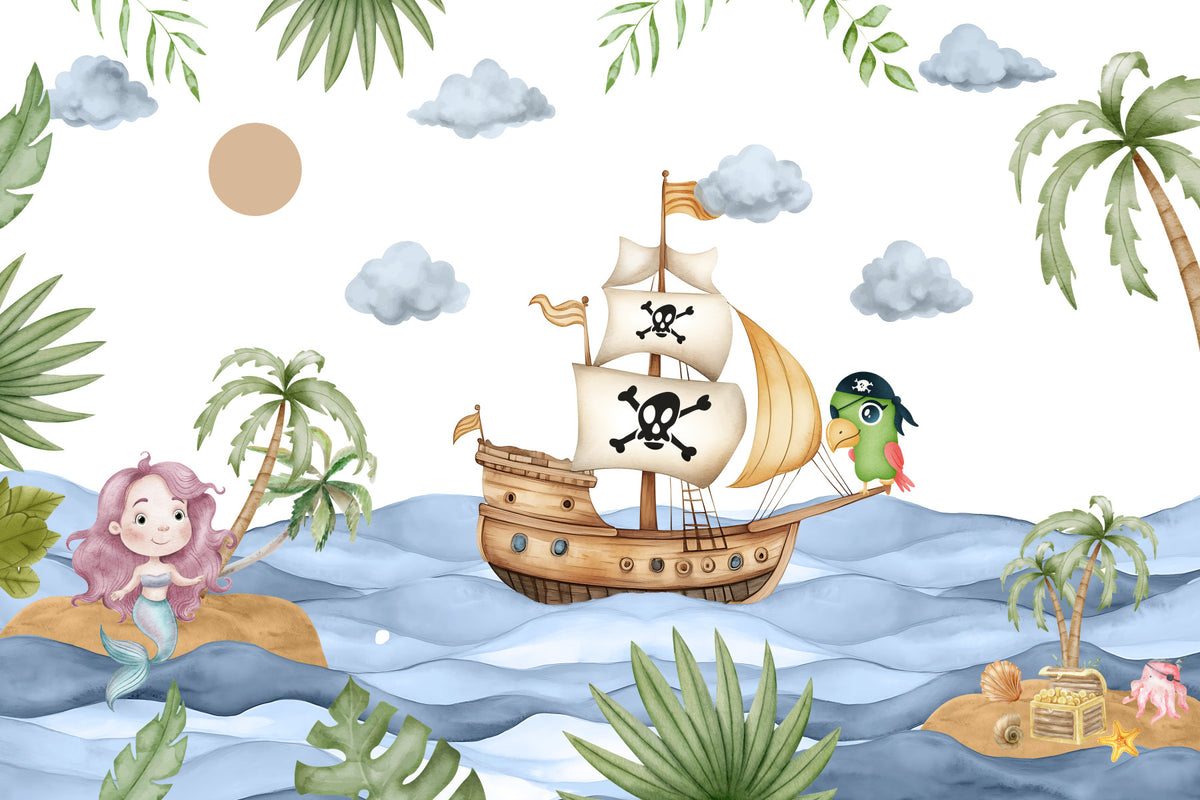 Pirate Cove Adventure Wall Mural in your room