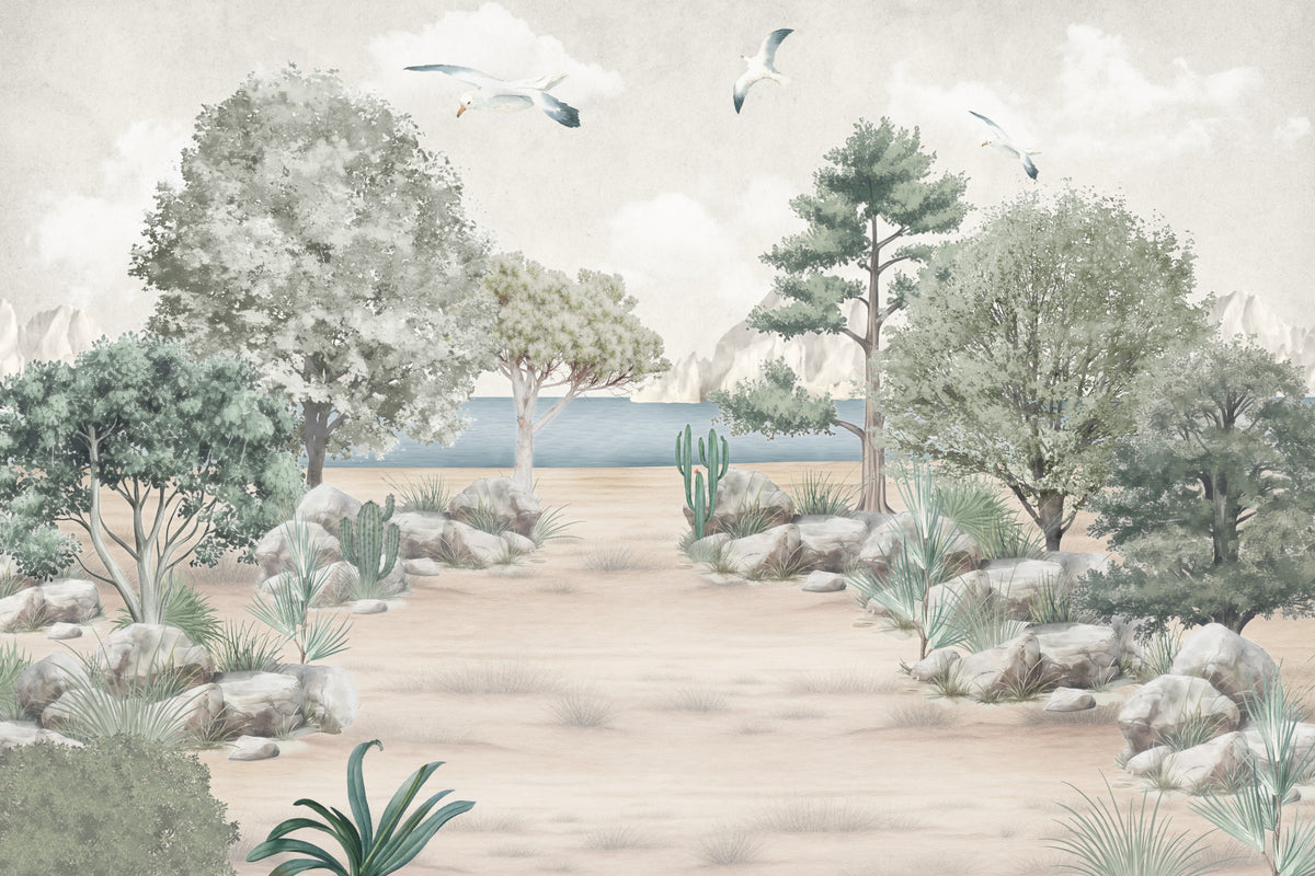 Coastal Vista Calm Wall Mural in your room