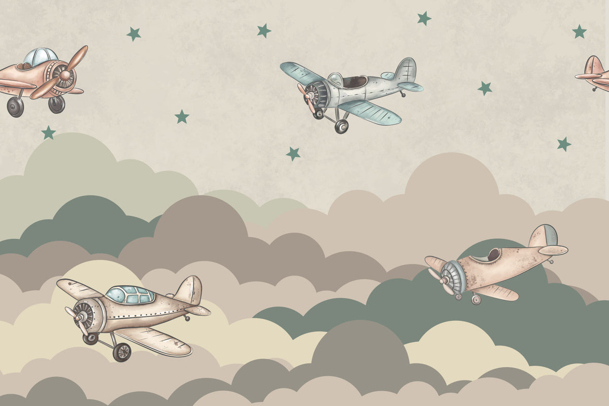 Vintage Aviation Dream Wall Mural in your room